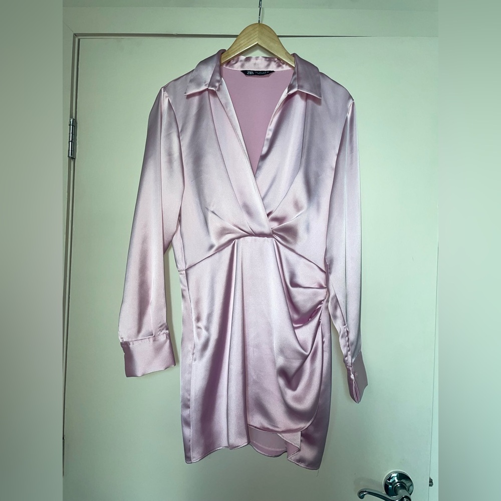 🌸Beautiful Pastel Pink Satin Dress 🌸